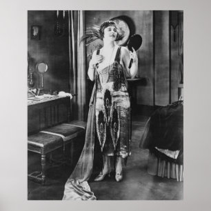 Beautiful Woman Flapper Dress 1920s Style Poster