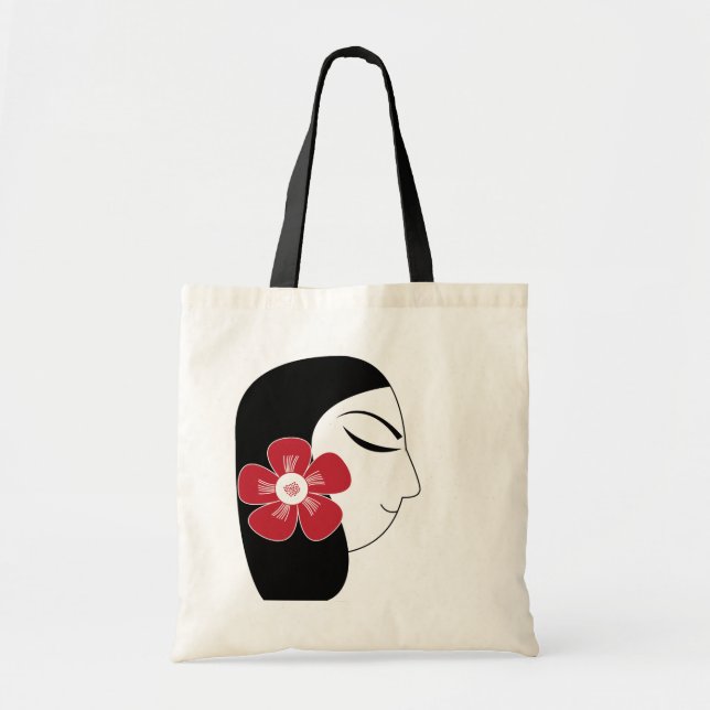Beautiful Woman Girl Illustration Tote Bag (Front)