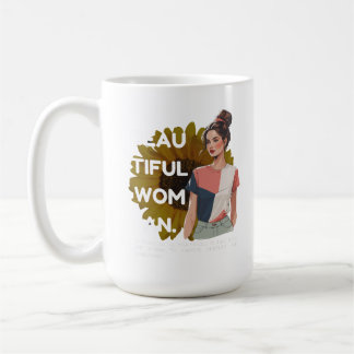 Beautiful Woman Gold Accent Coffee Mug 