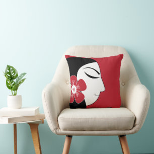 Beautiful Woman Illustration Cushion