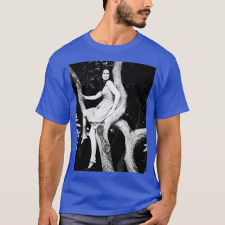 Beautiful woman in a tree fine art black and white T-Shirt