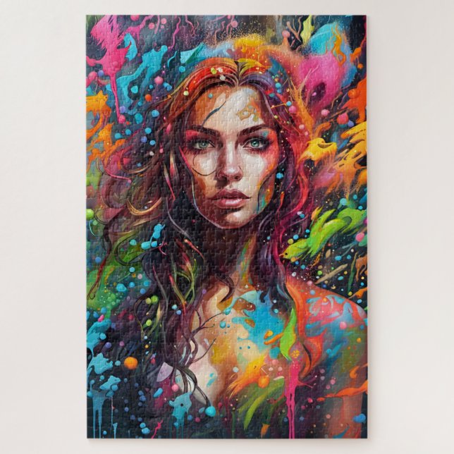 Beautiful woman in painting jigsaw puzzle (Vertical)