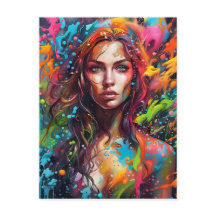 Beautiful woman in painting