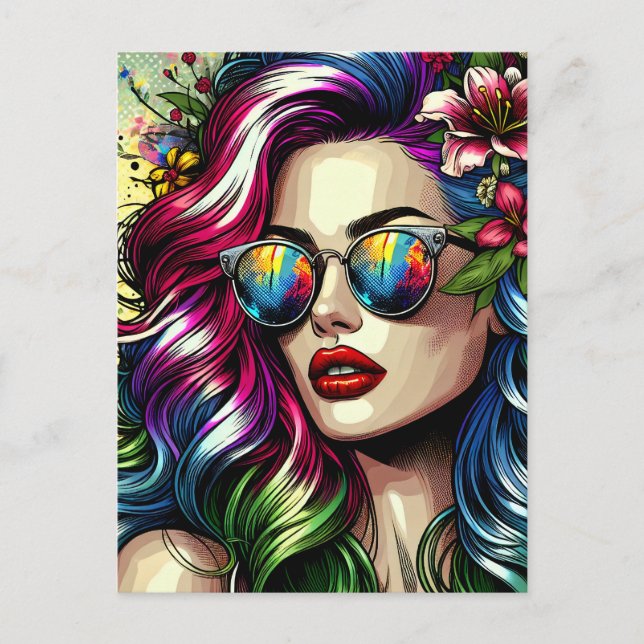 Beautiful Woman in the City Postcard (Front)