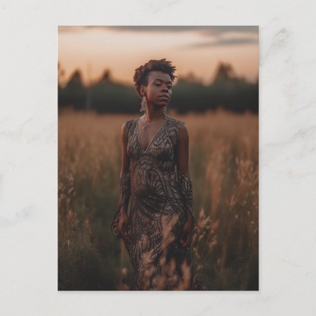 Beautiful Woman in the Field Postcard (Front)