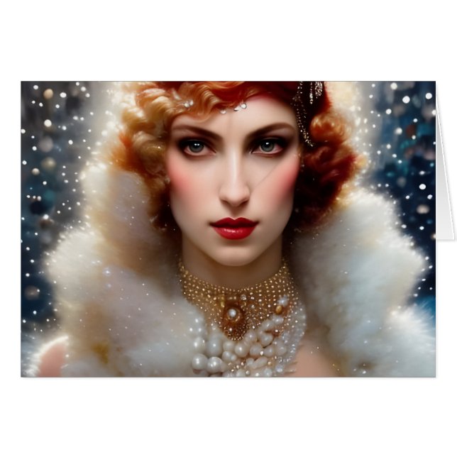 Beautiful Woman in White All Occasions Greeting  (Front Horizontal)