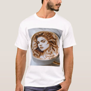 Beautiful Woman Latte Art T-Shirt