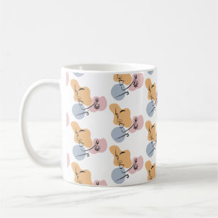 beautiful woman line art coffee mug