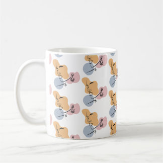 beautiful woman line art coffee mug