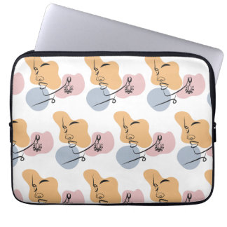 beautiful woman line art laptop sleeve