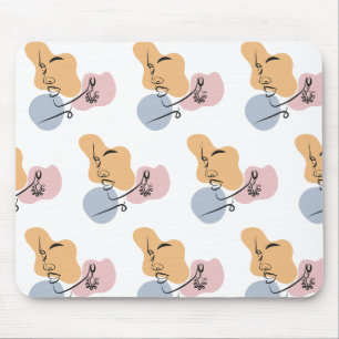 beautiful woman line art mouse mat