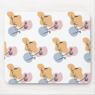 beautiful woman line art mouse mat