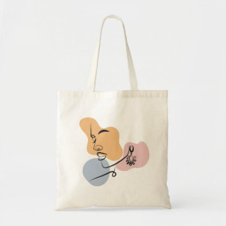 beautiful woman line art tote bag