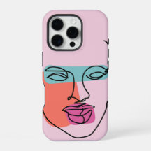 Beautiful Woman Line Art Tough iPhone case