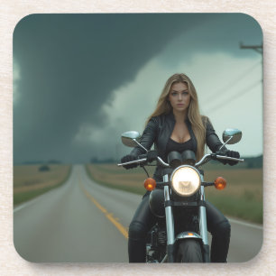 Beautiful Woman on Motorcycle \ Tornado Coaster