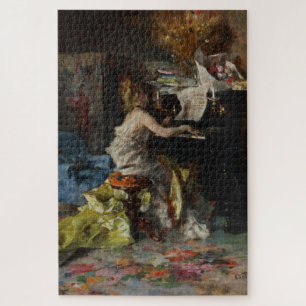Beautiful Woman Playing the Piano (by Boldini) Jigsaw Puzzle
