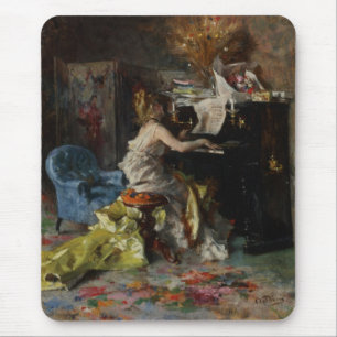 Beautiful Woman Playing the Piano (by Boldini) Mouse Mat
