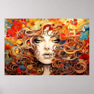 Beautiful Woman Portrait Enchanting Poster