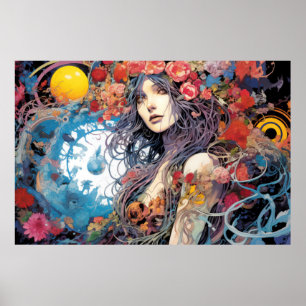Beautiful Woman Portrait Enchanting Poster