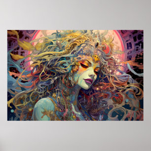 Beautiful Woman Portrait Enchanting Poster
