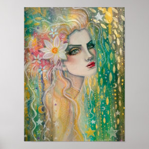 Beautiful Woman Portrait Fantasy Art Poster