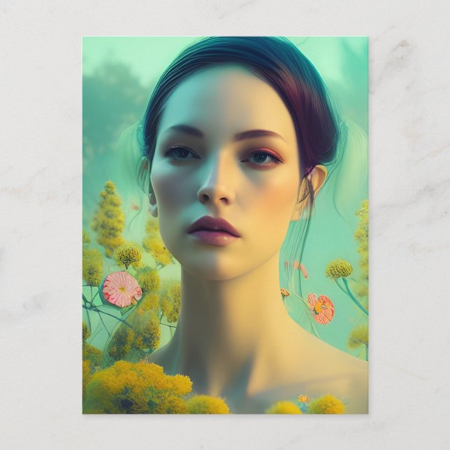 Beautiful Woman Postcard (Front)