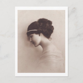 Beautiful Woman Profile Portrait Postcard