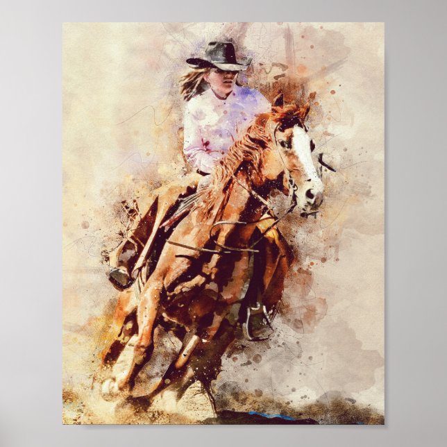 beautiful woman riding horse poster (Front)