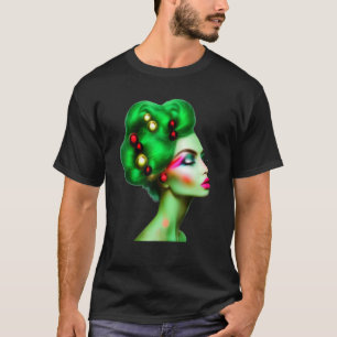 Beautiful Woman Silhouette Fancy Xmas Decoration H T-Shirt
