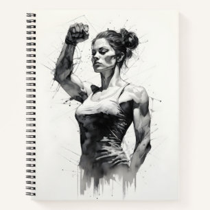 Beautiful Woman Sketch Of Female Bodybuilder  Notebook