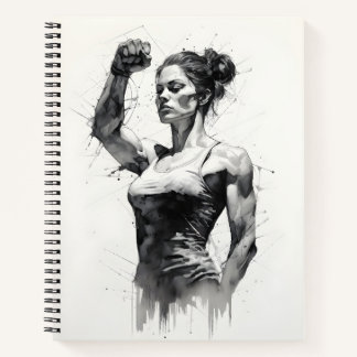Beautiful Woman Sketch Of Female Bodybuilder  Notebook