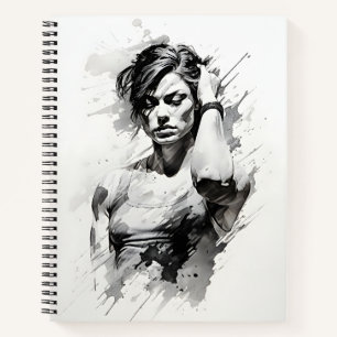 Beautiful Woman Sketch Of Female Fitness Girl  Notebook