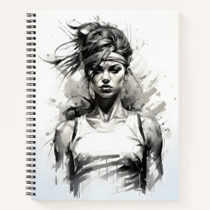 Beautiful Woman Sketch Of Female Fitness Girl  Notebook