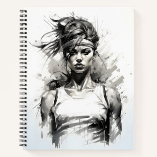 Beautiful Woman Sketch Of Female Fitness Girl  Notebook