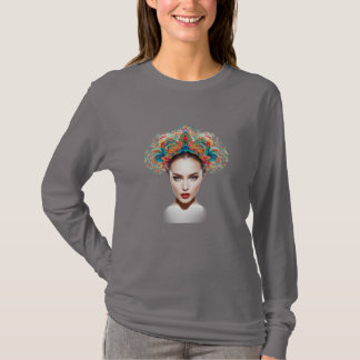 Beautiful Woman Unique Colour Art T-Shirt Design