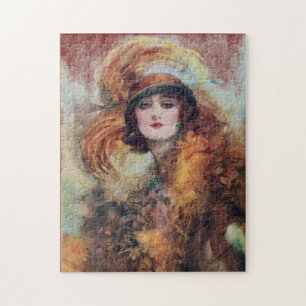 Beautiful Woman Vintage Portrait Jigsaw Puzzle