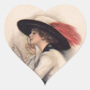 Beautiful Woman Voting - Vintage Suffrage Fashion Heart Sticker