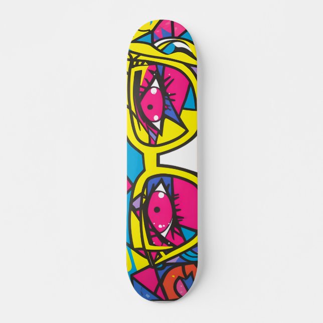 Beautiful woman wall art graffiti skateboard (Front)