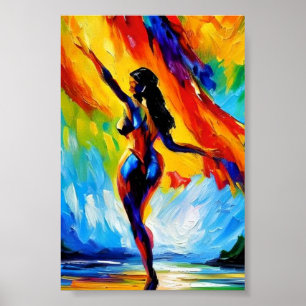 Beautiful Woman Watercolor Abstract Art Poster
