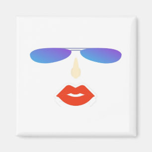 Beautiful Woman Wearing Cool Sun Glasses  Magnet