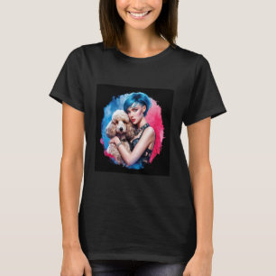 Beautiful woman with French poodle T-Shirt