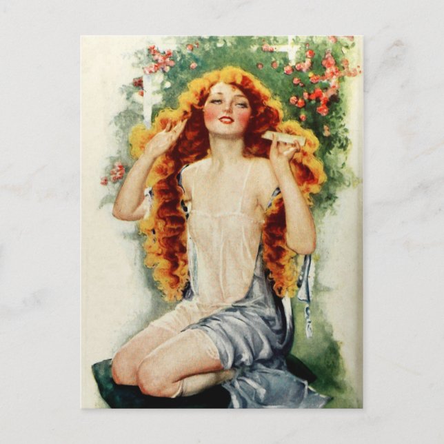 Beautiful Woman with Lustrous Golden Hair Postcard (Front)
