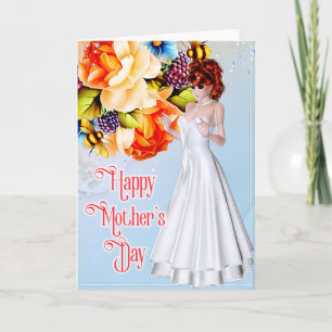 Beautiful Woman with Peonies - Mother's Day Card