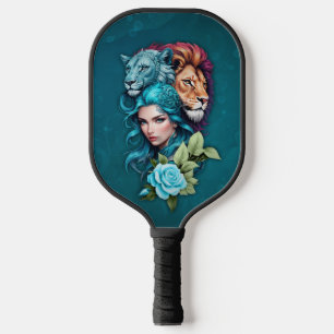 Beautiful woman's head with expressive eyes pickleball paddle