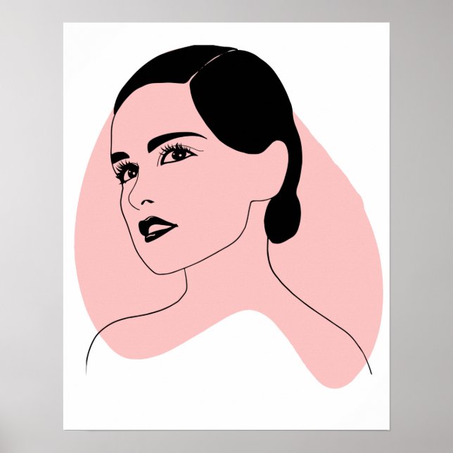 Beautiful Women Art, Black and White,  Poster (Front)