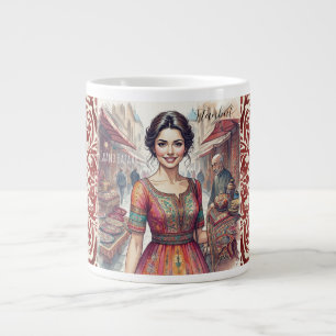 Beautiful Women in Grand Bazaar Turkey, Turkish Large Coffee Mug