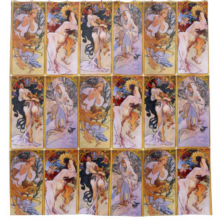 Beautiful women of Mucha Shower Curtain