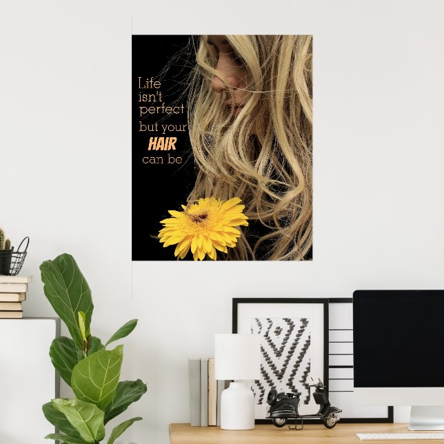 Beautiful Women's Hair Flower Hair Salon Poster (Home Office)