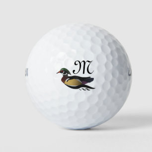 Beautiful Wood Duck Swimming Golf Balls