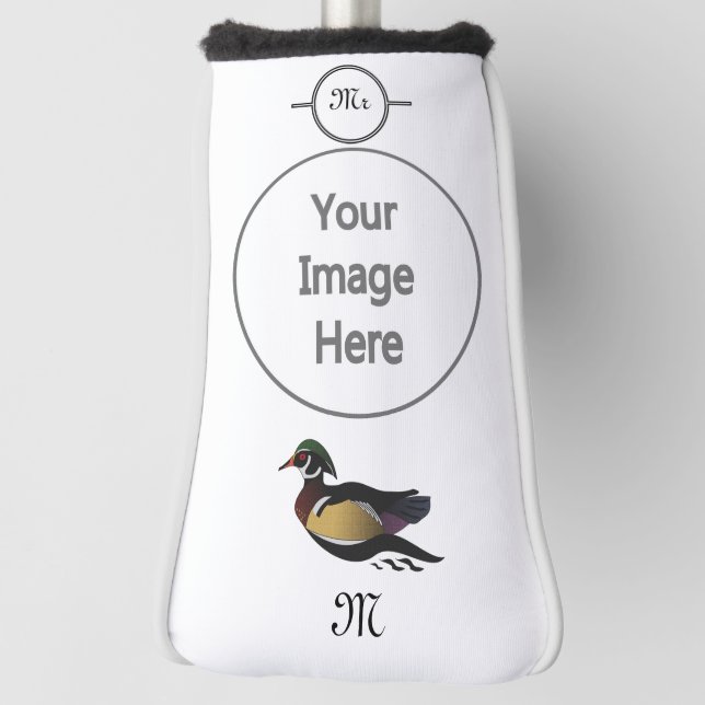 Beautiful Wood Duck Swimming Golf Head Cover (Rotate 90)